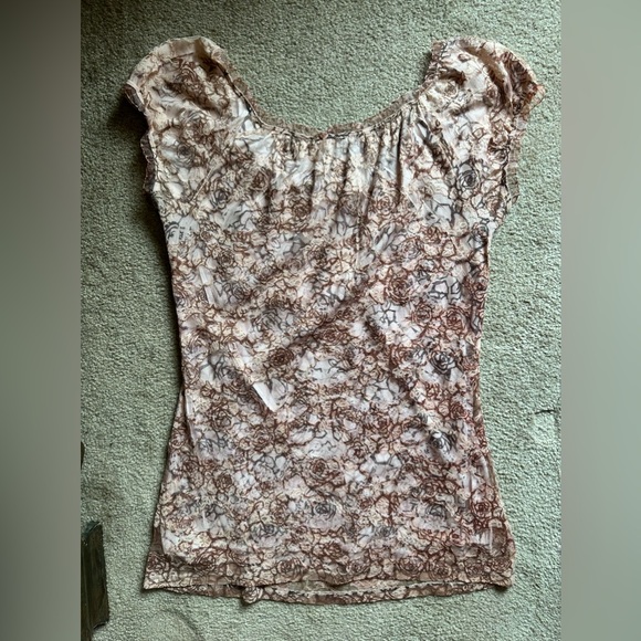 Moa Moa Ladies Women Dress top - Pink black Lace & Ruffle short sleeve size XL - Picture 9 of 9